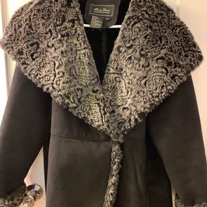 Terry Lewis Suede and Fur Coat